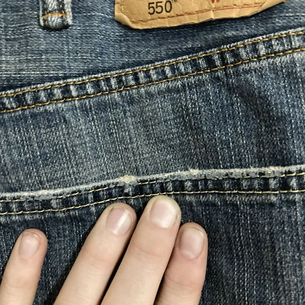 Levi 550 Relaxed Fit 5 Pocket Men’s Jeans 44x34 Light Wash Big & Tall